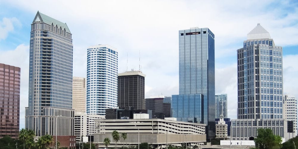 downtown tampa office space properties aerial view