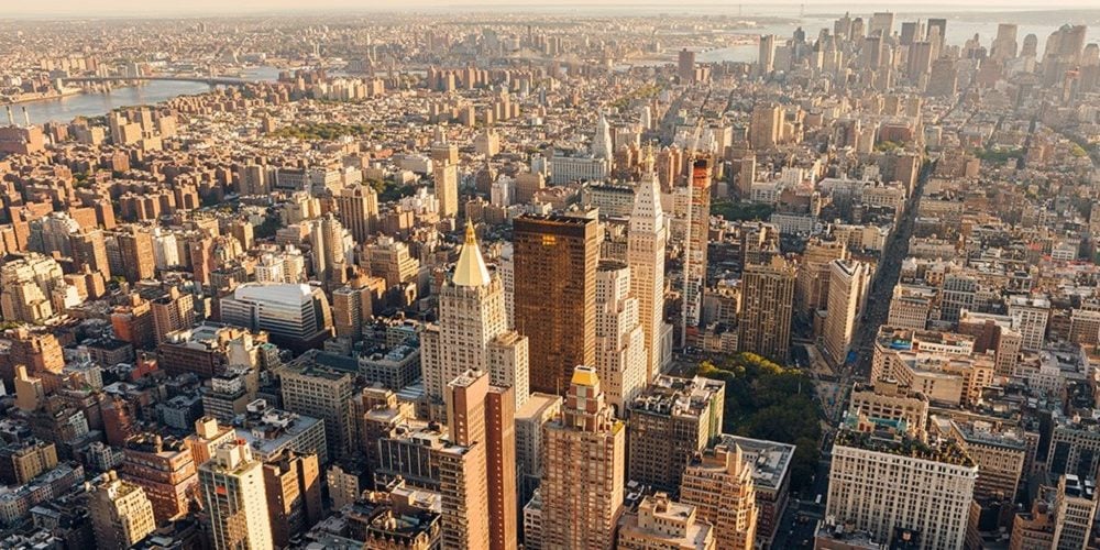 Aerial view of Downtown Manhattan