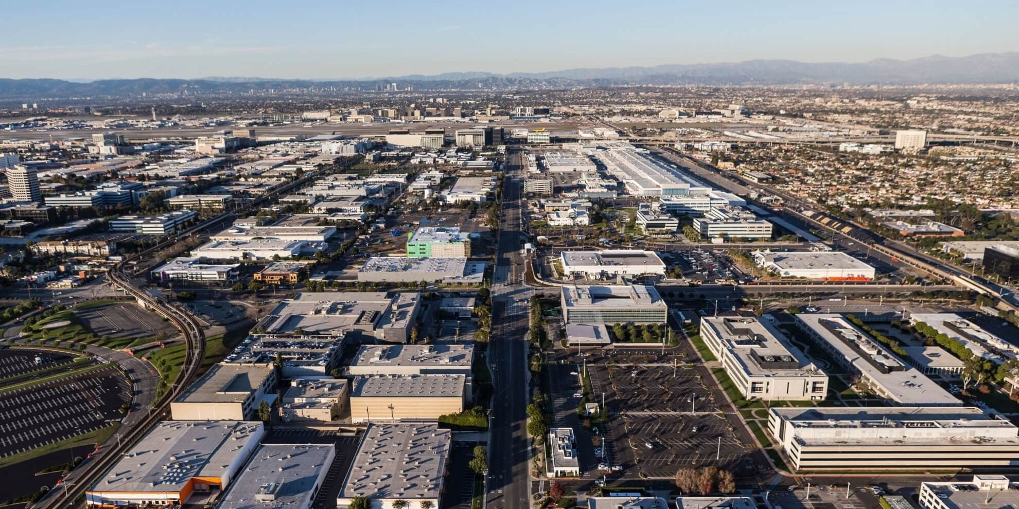 aerial panoramic view of properties in and near el segundo california