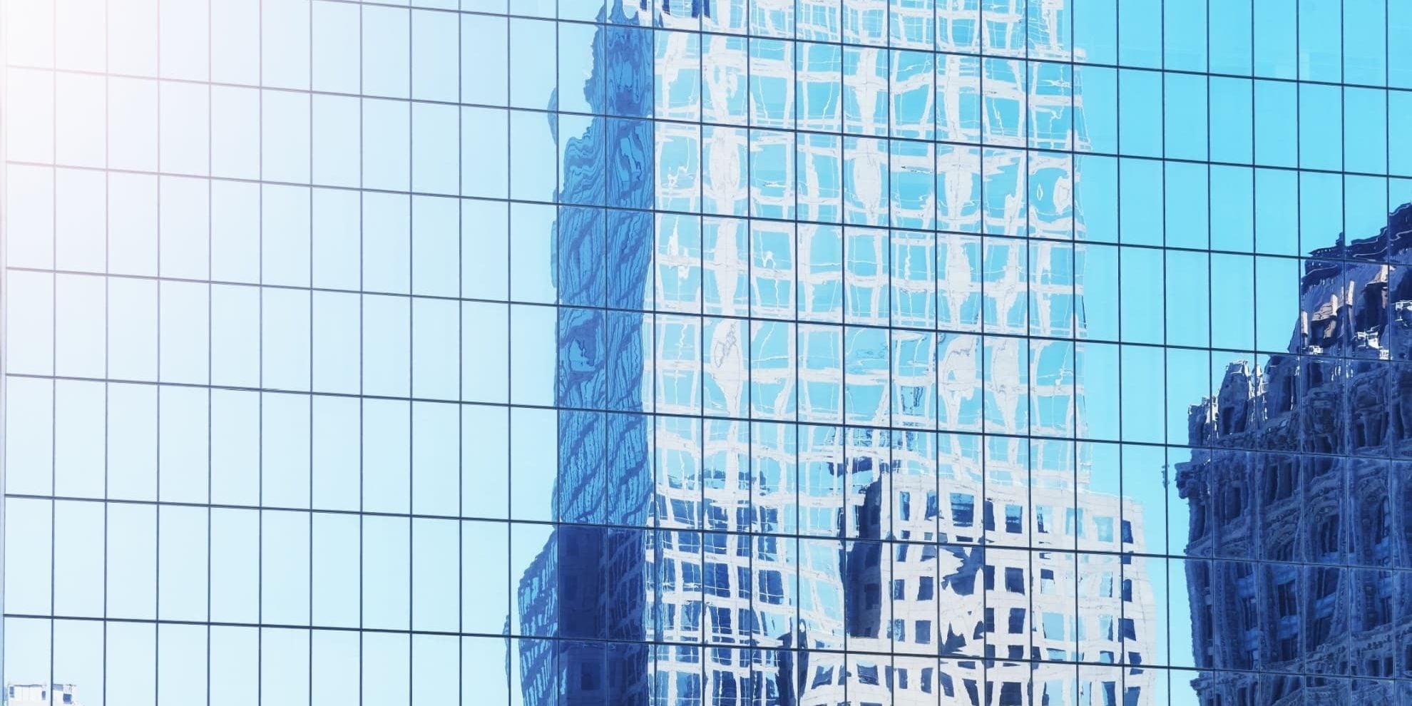 manhattan office building facade reflection
