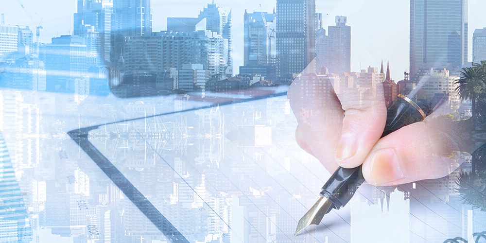 hightech real estate background fountain pen taking notes featured image
