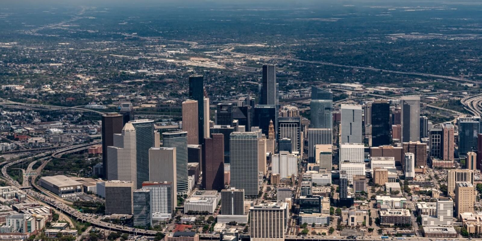 houston texas central business district and surrounding region