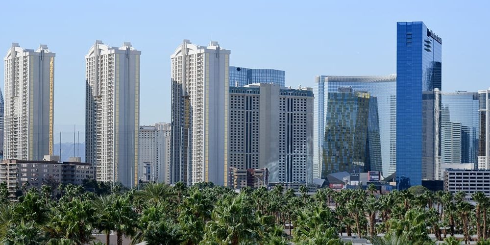 View of several Las Vegas office buildings