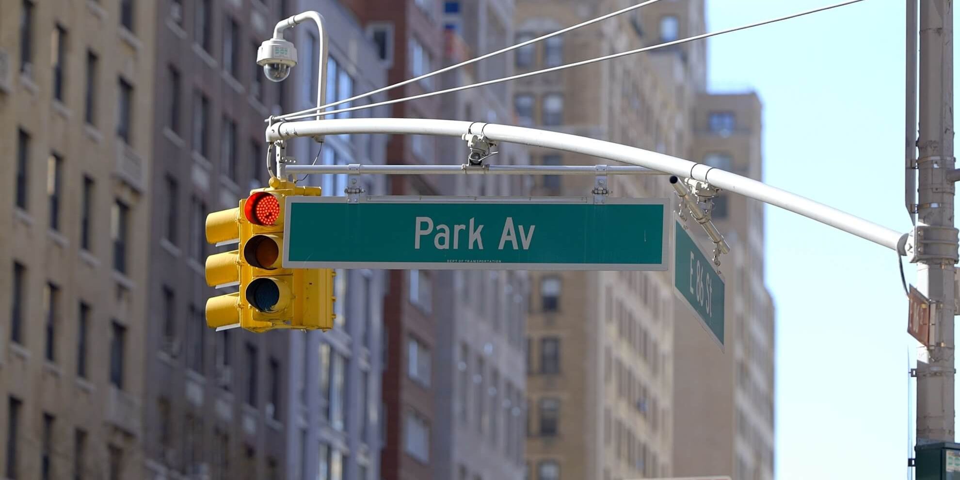 park avenue street sign in manhattan new york