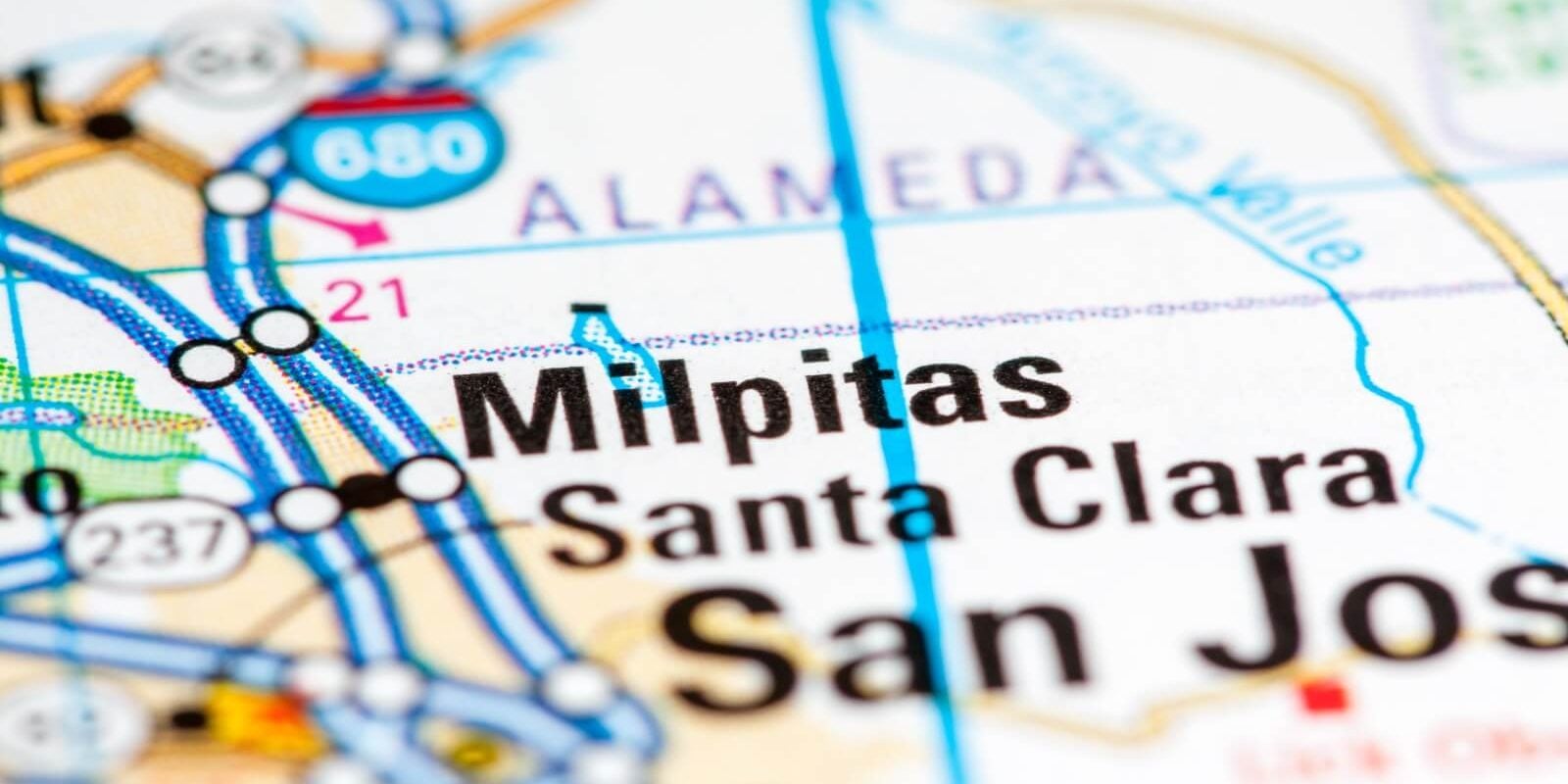 milpitas california map detail