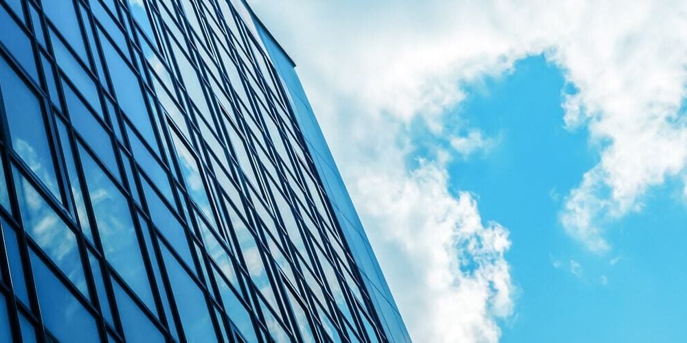 Part of glass office building