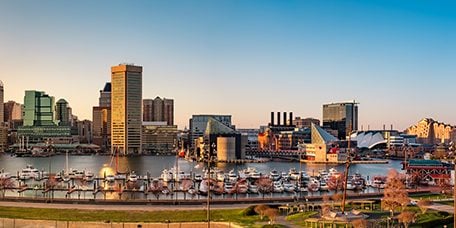 view of Baltimore Maryland skyline
