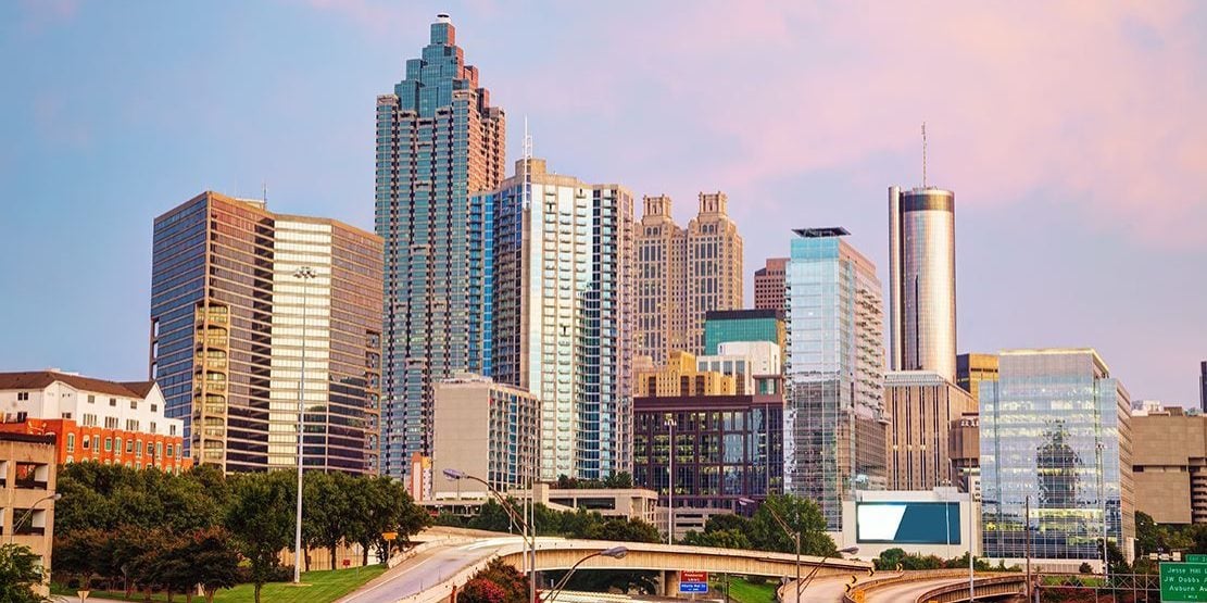 panoramic view of the downtown atlanta skyline