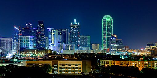 night time dallas skyline
