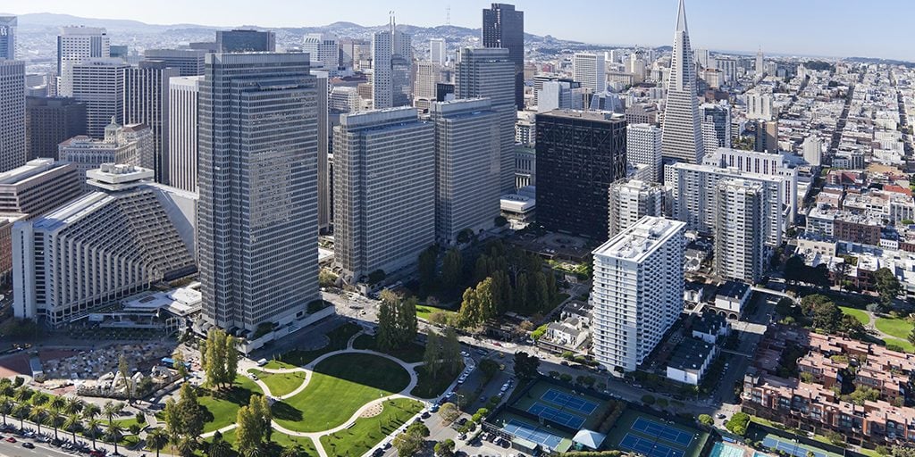 aerial view of downtown san francisco
