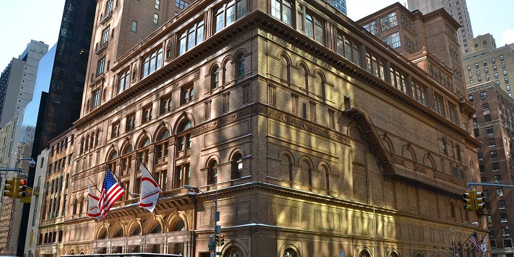 street level view of the lobby of carnegie hall tower in manhattan