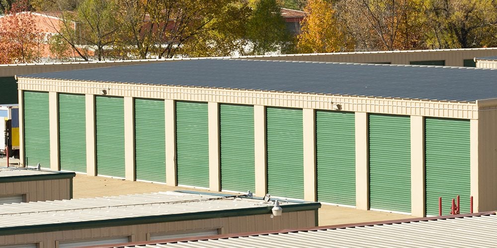 A storage facility with several self storage units