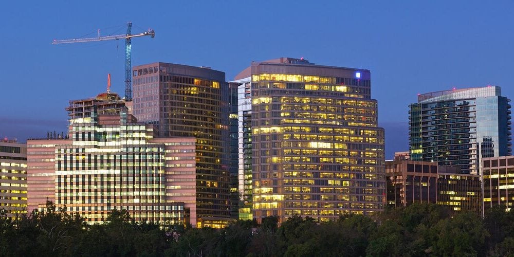 Office buildings in the suburbs of Washington, D.C.