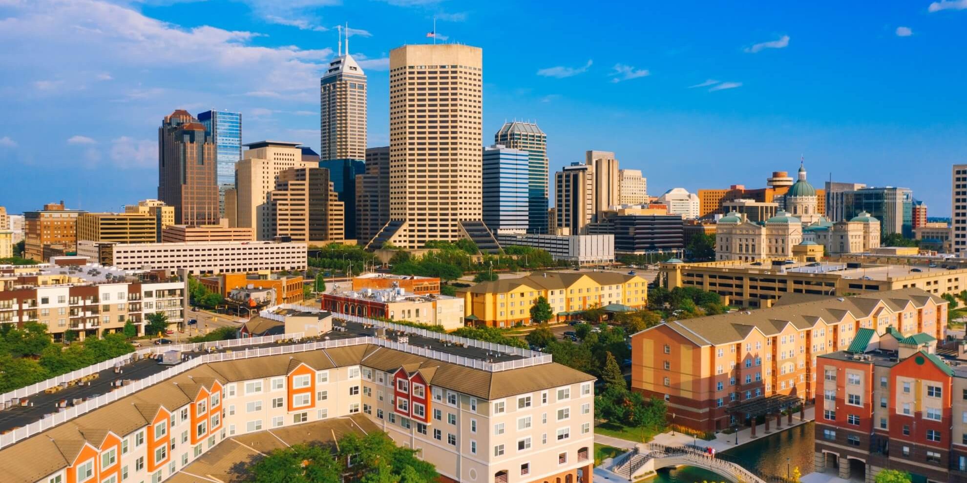 landscape view of the central business district of the Indianapolis metropolitan area