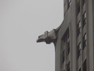 Chrysler Building Midtown Manhattan 61st floor exterior ornamental eagles, in tribute to the national bird