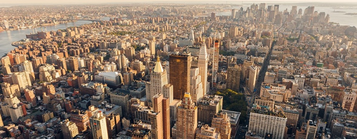 Aerial view of Downtown Manhattan