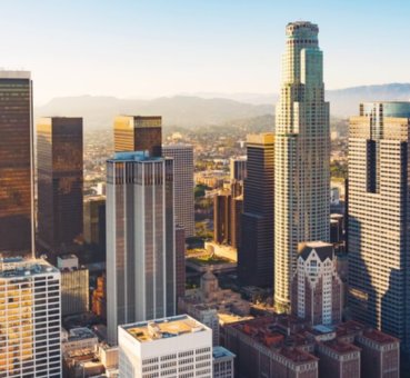 aerial view of downtown la