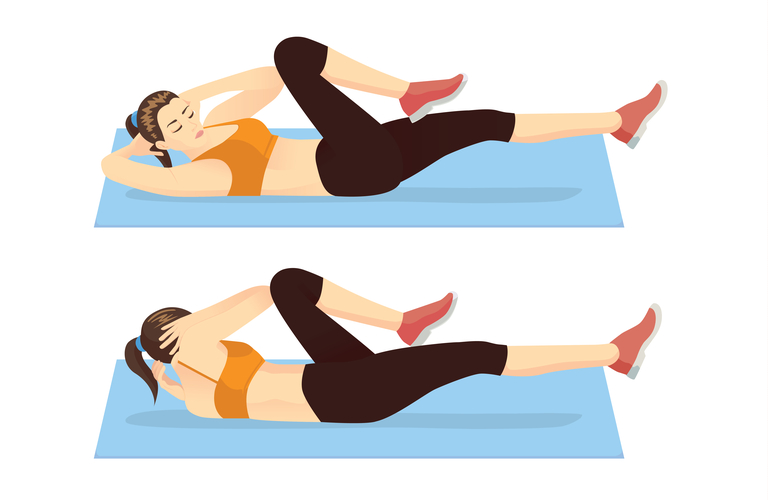 Office workouts - bicycle crunches