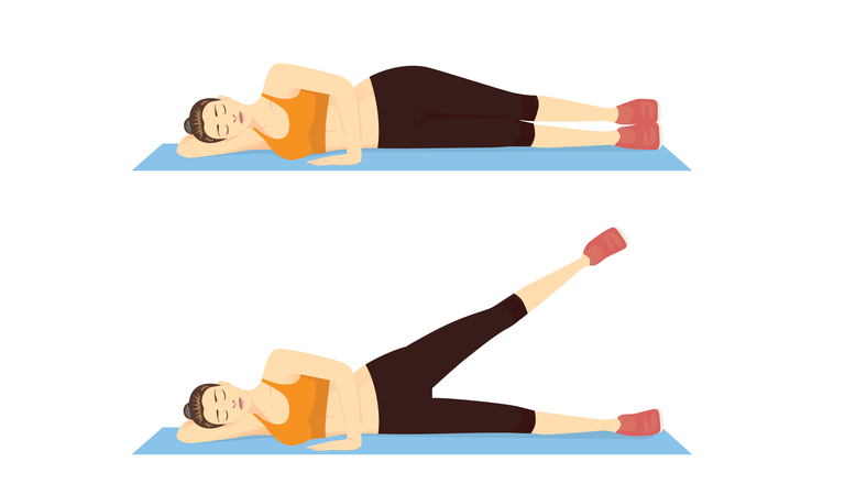 Office workouts - lying leg raises