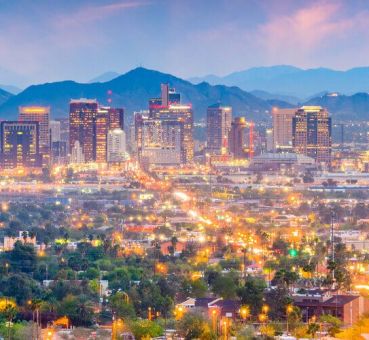 A skyline view of Phoenix, AZ