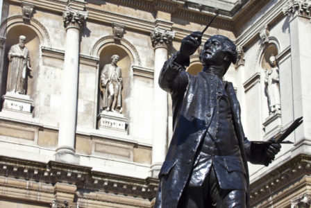 Statue in front of the Royal Academy of Arts