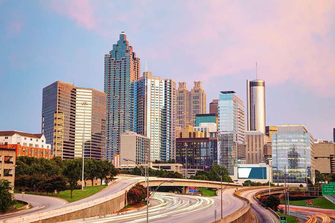 panoramic view of the downtown atlanta skyline