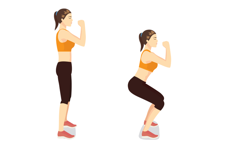 Office workouts - squat pulses