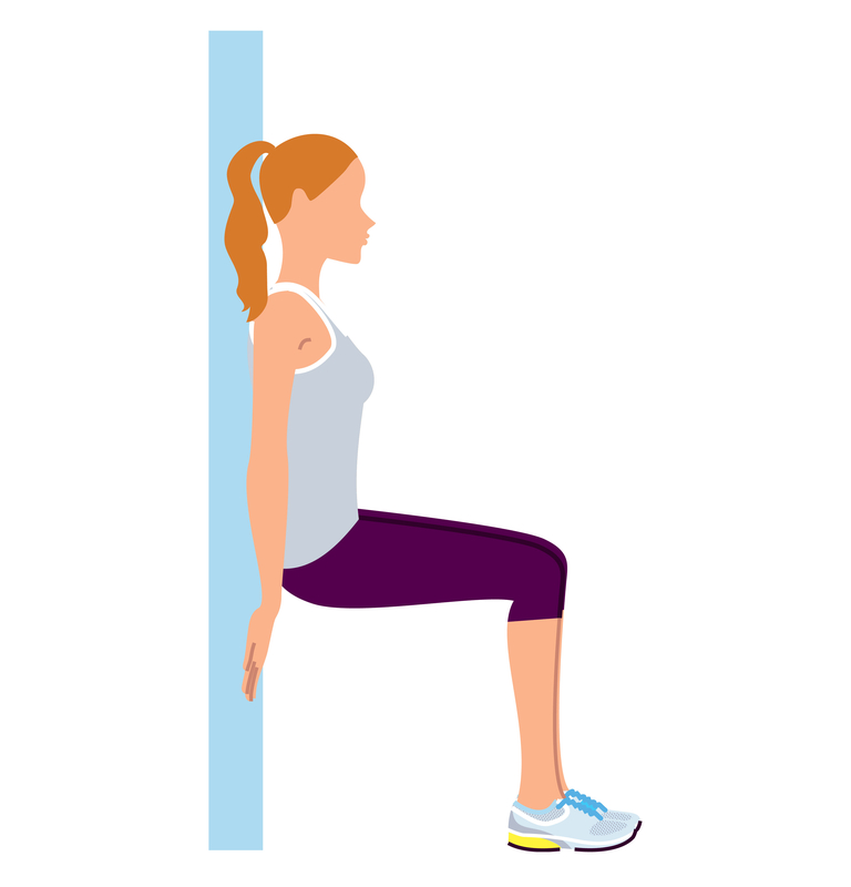Office workouts - wall sit