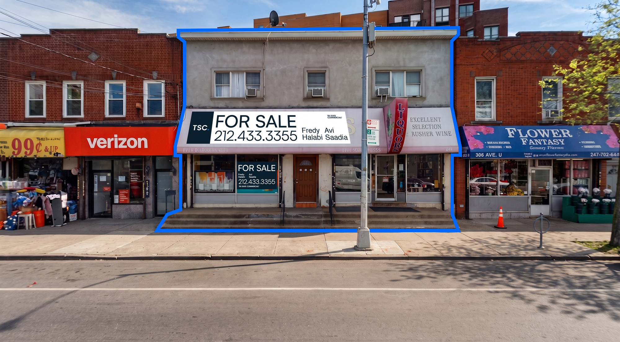 3,086 SF | 310-312 Avenue U | 2 Story Gravesend Mixed-Use Building for Sale